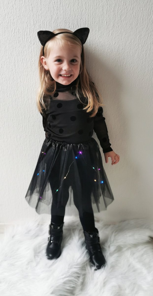 Tutu Rok Zwart met Led Lampjes | Multicolor Lampjes Lichtjes | Schattig Feest Hip